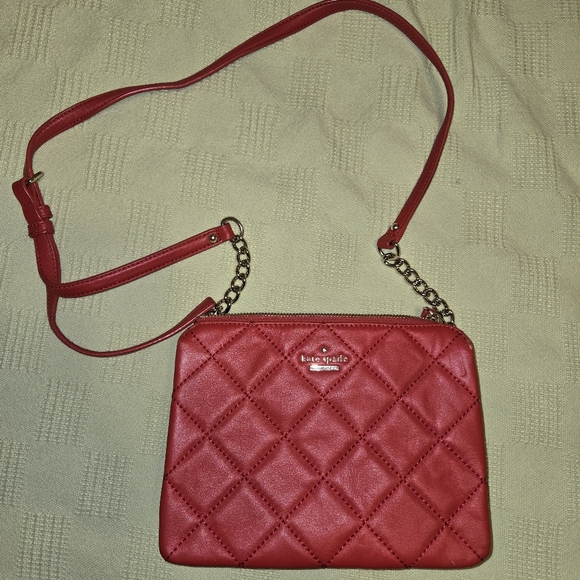 Kate Spade Emerson Place Harbor Leather Crossbody Bag in Hibiscus Red - Picture 2 of 7